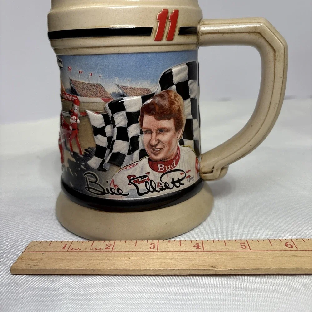 24oz‎ Big 1993 Budweiser Racing Bill Elliot Junior Johnson Beer Stein Mug NASCAR